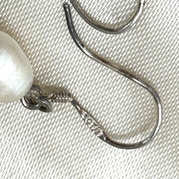 Vintage Pearl Blue Agate Necklace & Earrings - Picture 14 of 17